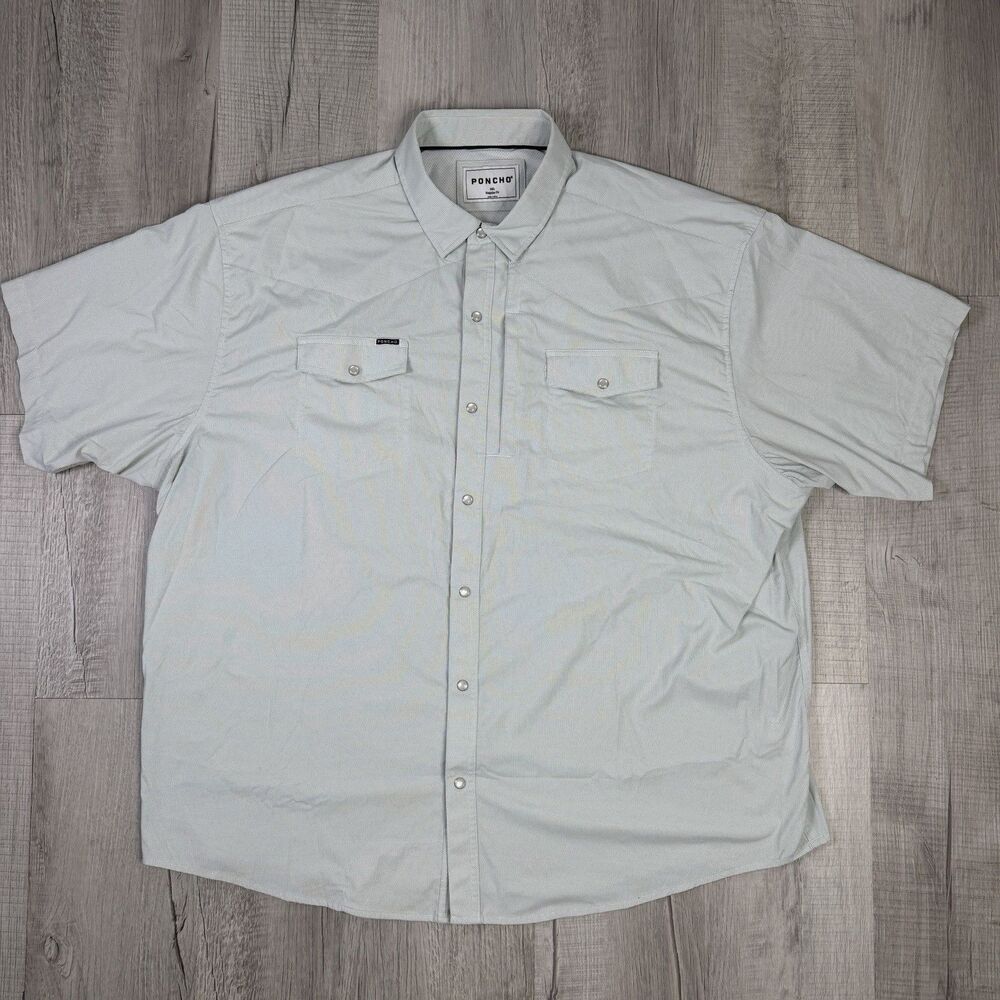 Poncho Outdoors Men’s Fishing Western Short Sleeve Pearl Snap Shirt 3XL Vented